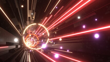 トンネル クラブイベント VJ サイバー空間 リング 赤 [別Verあり] © GINGER_Tsukahara