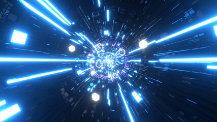 Naklejka premium VJ トンネル ナイトクラブ ディスコ ゲーム 青 [別Verあり]