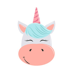 cute unicorn face