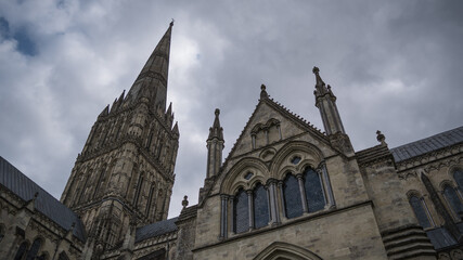 Cathedral Tallest spire Salisbury, England, UK  