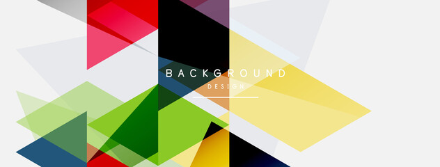 Color triangles composition, geometric abstract background. Techno or business concept, pattern for wallpaper, banner, background, landing page