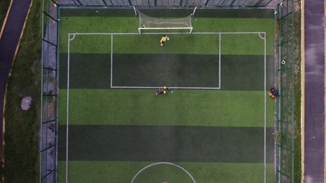 Entrenamiento porteros desde drone 
Cancha de soccer