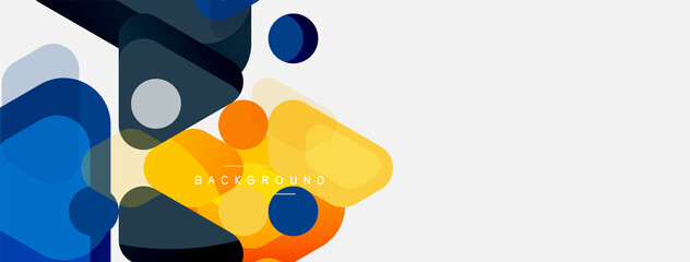 Abstract round geometric shapes and circles background. Trendy techno business template for wallpaper, banner, background or landing