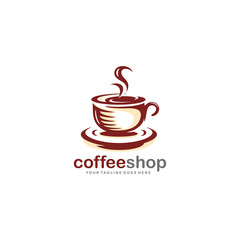 Coffee shop logo design vector illustration