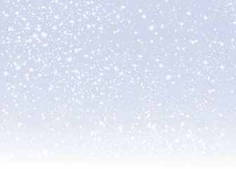 Vector snowfall isolated. Winter background. Snow overlay illustration.