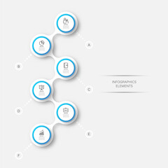 Abstract elements of graph infographic template with label, integrated circles. Business concept with 6 options. For content, diagram, flowchart, steps, parts, timeline infographics, workflow layout.