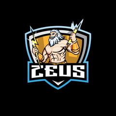 Zeus Esport Mascot Logo Illustration