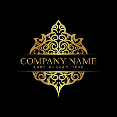 Vintage and luxury logo template Premium Vector,Royalty