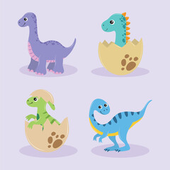 Fototapeta na wymiar baby dinosaurs icons