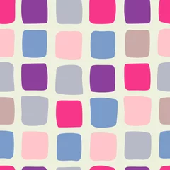 Rideaux Années 50 patrons Abstract geometric square seamless pattern  © Darya
