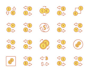 Currency icon set.