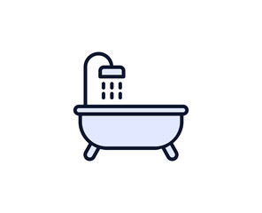 Bath flat icon. Single high quality outline symbol for web design or mobile app.  House thin line signs for design logo, visit card, etc. Outline pictogram EPS10