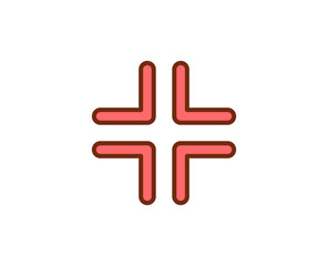 Cross flat icon. Thin line signs for design logo, visit card, etc. Single high-quality outline symbol for web design or mobile app. Medical outline pictogram.