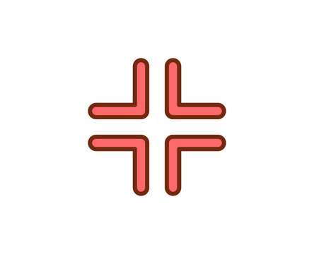 Cross flat icon. Thin line signs for design logo, visit card, etc. Single high-quality outline symbol for web design or mobile app. Medical outline pictogram.