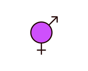 Gender line icon. High quality outline symbol for web design or mobile app. Thin line sign for design logo. Color outline pictogram on white background