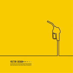 Gasoline pump nozzle sign.