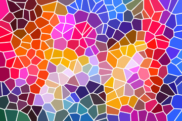 Multicolor Broken Stained Glass Background with White lines
