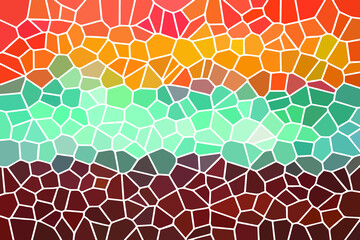 Multicolor Broken Stained Glass Background with White lines
