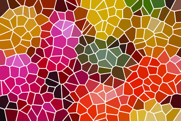 Multicolor Broken Stained Glass Background with White lines

