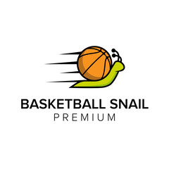 Fototapeta na wymiar basketball snail logo icon vector template