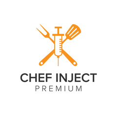 chef inject logo icon vector template