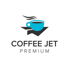 coffee jet logo icon vector template