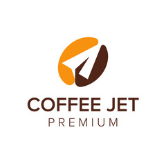 coffee jet logo icon vector template