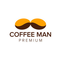 coffee man logo icon vector template