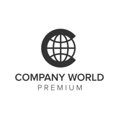 letter C company world logo icon vector template