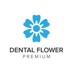 dental flower logo icon vector template