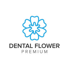 dental flower logo icon vector template