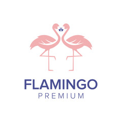 flamingo logo icon vector template