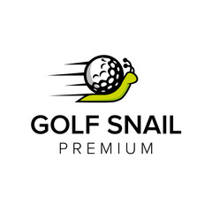 golf snail logo icon vector template