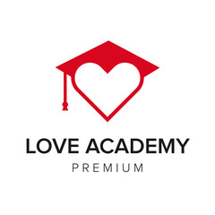 love academy logo icon vector template