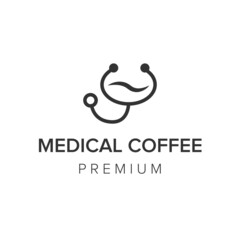 medical coffee logo icon vector template