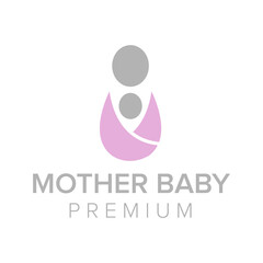 mother baby logo icon vector template