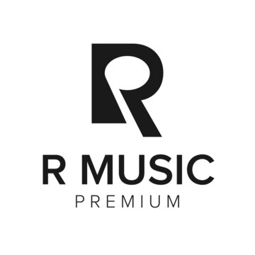 letter R music logo icon vector template