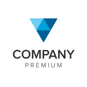 letter V blue logo icon vector template