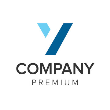 letter V blue logo icon vector template