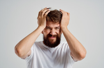 bearded man health problems migraine stress disorder Studio treatment