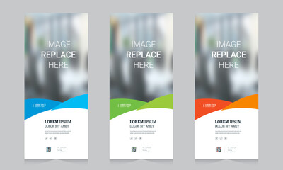 Roll up banner vector template