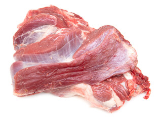 Beef meat on a white background.
