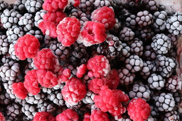 frozen berries, natural product, winter vibe, blackberries, raspberries