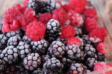 blackberries and raspberries