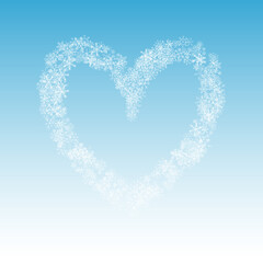 Silver Snow Vector Blue Background. Winter