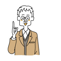 ポイントを説明する白髭の男性