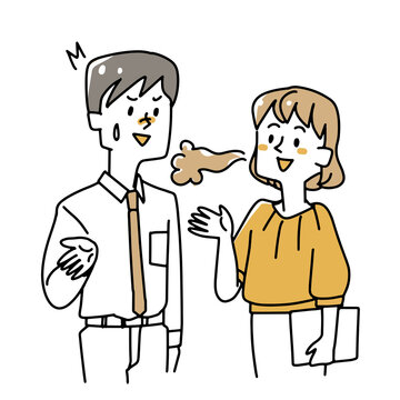 recommend clip art: 女性の口臭が気になる男性