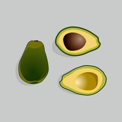 illustration vector graphic of an three avocado icon 