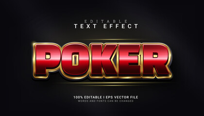 poker editable text effect vector illustration
