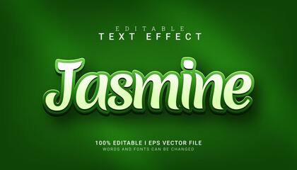 jasmine editable text effect vector illustration